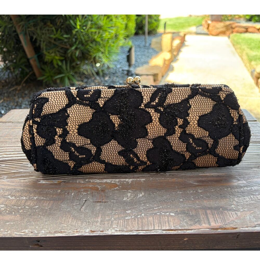 VTG Style Evening Clutch Black Lace Elegant